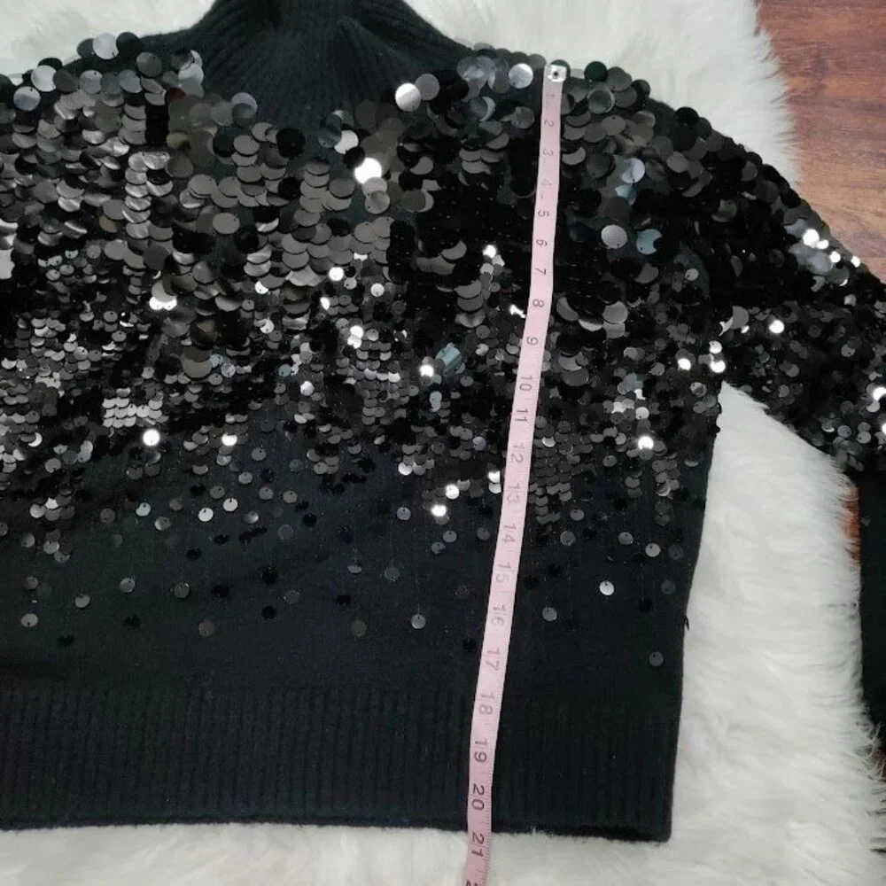 Los Angeles Atelier & Other Stories Wool Blend Sequin Turtleneck Sweater Large - Picture 13 of 13